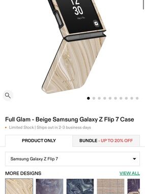 Samsung Beige Marble Glam Phone Case
